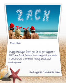 Image of Business Christmas Holidays eCard with People on the beach